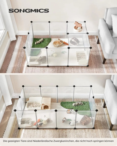 Freigehege Kunststoff für Kleintiere Weiss von Songmics