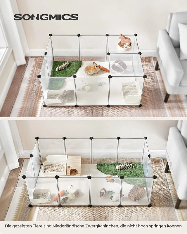 Freigehege Kunststoff für Kleintiere Weiss von Songmics