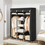 Kleiderschrank faltbar mit Kleiderstangen schwarz von Songmics