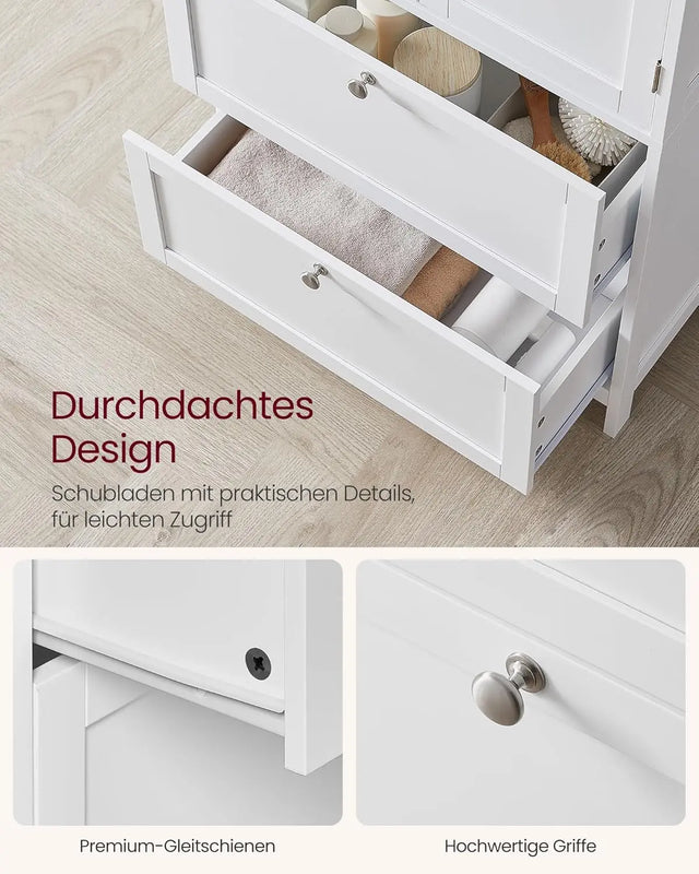 Badezimmerschrank mit Schubladen klassikweiss von Songmics