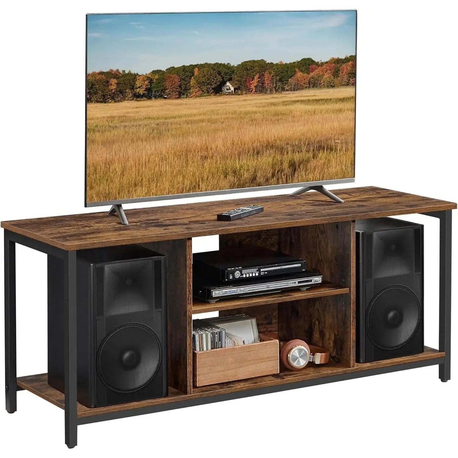 TV-Schrank Industrie-Design vintagebraun Holz von Songmics