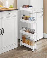 Rollwagen Küchenregal mit Haken Weiss von Songmics