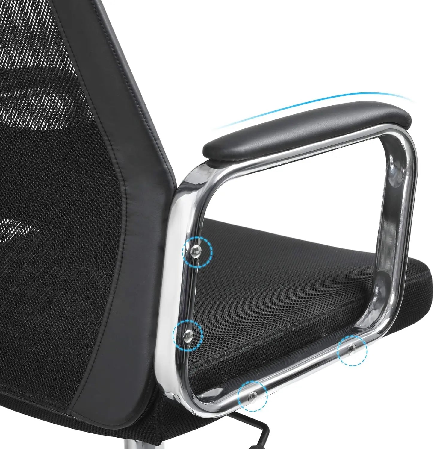 Bürostuhl Ergonomisch Höhenverstellbar Atmungsaktiv Schwarz von Songmics