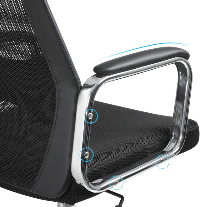 Bürostuhl Ergonomisch Höhenverstellbar Atmungsaktiv Schwarz von Songmics