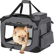 Hundebox faltbar Metallrahmen grau 7-11 kg von Songmics