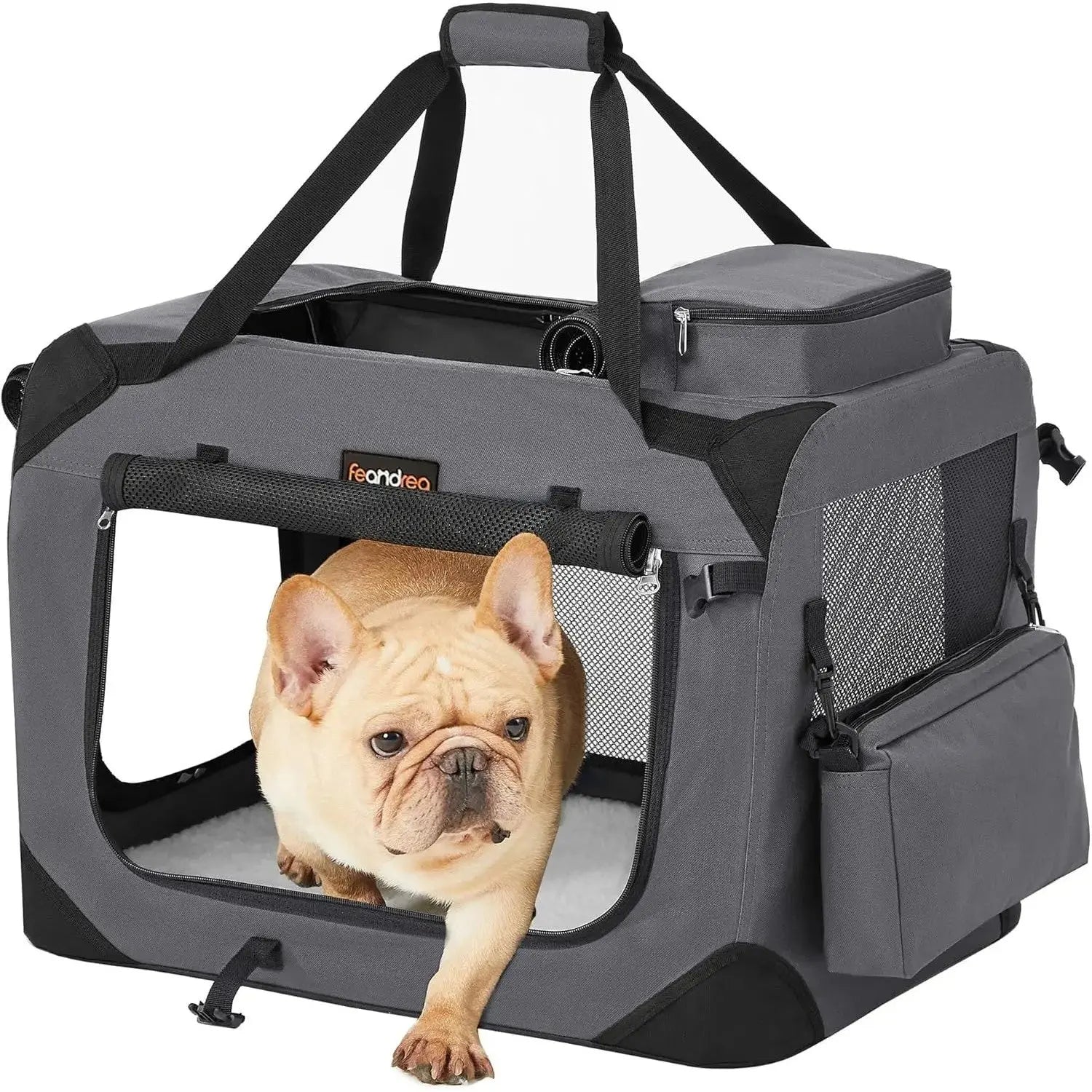 Hundebox faltbar Metallrahmen grau 7-11 kg von Songmics