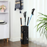 Regenschirmständer Metall quadratisch mit Haken Muster Regenschirme Schwarz von Songmics