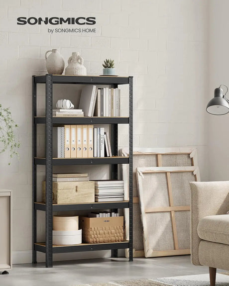 Standregal Industrie-Design mit 5 Ablagen, bis 650 kg belastbar, vintagebraun-schwarz von Songmics