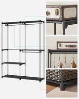 Kleiderschrank offen mit Hängefächern tintenschwarz von Songmics