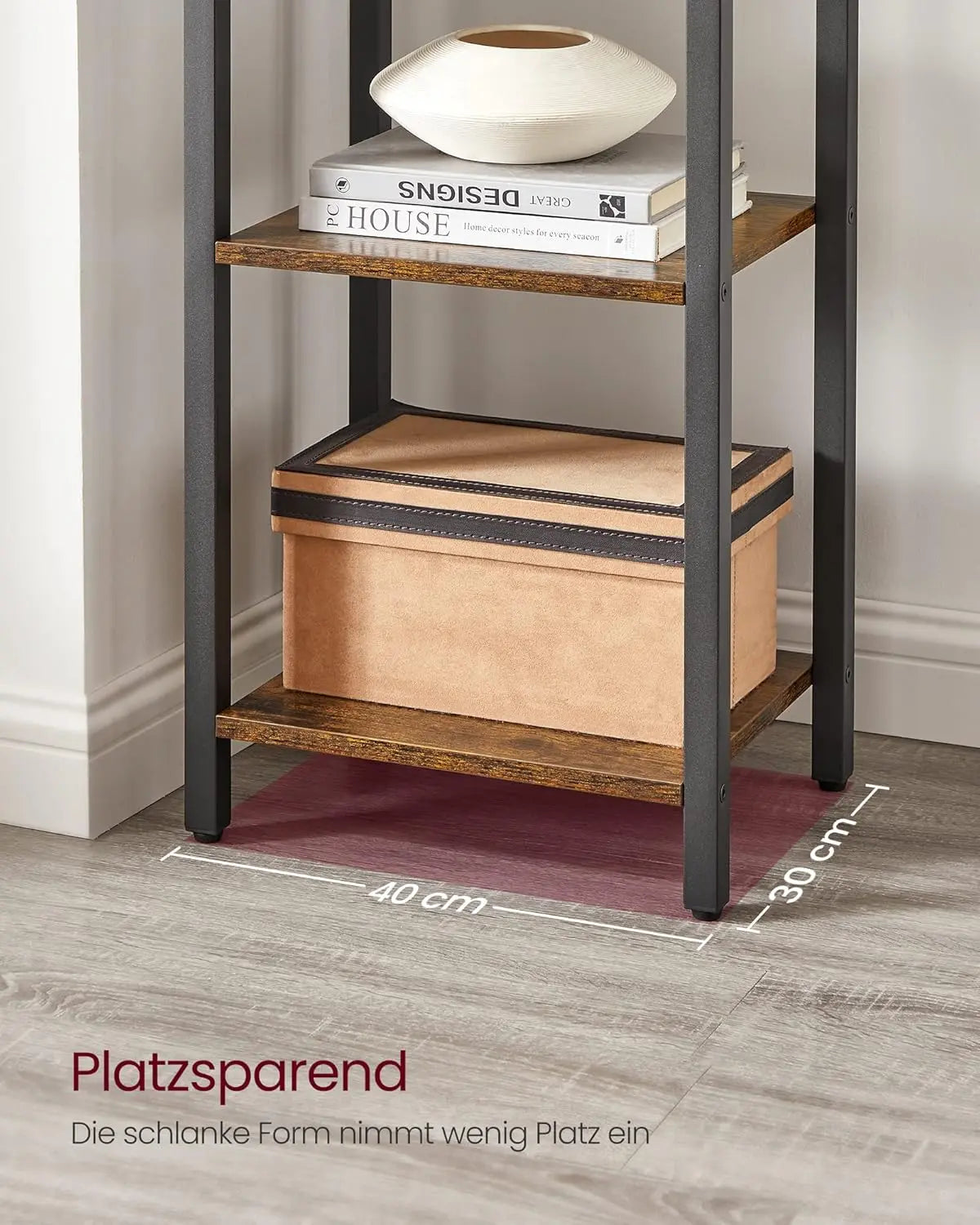 Regal Standregal mit 6 Ebenen Vintagebraun von Songmics