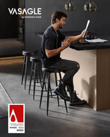 Barhocker Set Kunstleder Mid-Century Schwarz von Songmics