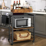 Servierwagen mit Tablett und Rollen vintagebraun von Songmics