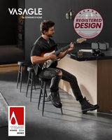 Barhocker 2er Set Kunstleder tintenschwarz von Songmics