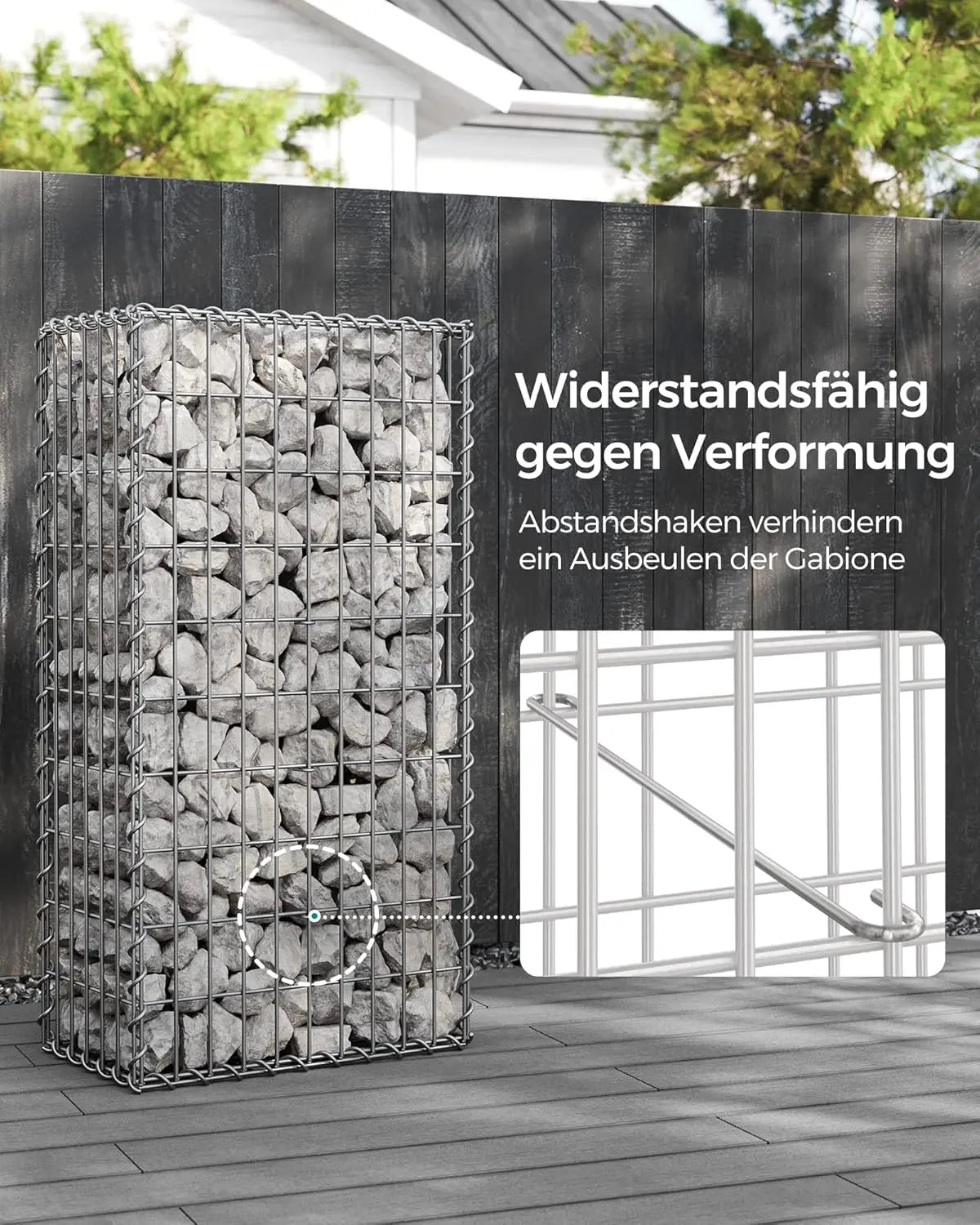Gabionenkorb verzinkt 100x50x30cm silber Metall von Songmics