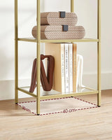 Regal mit 5 Ablagen transparent-gold von Songmics