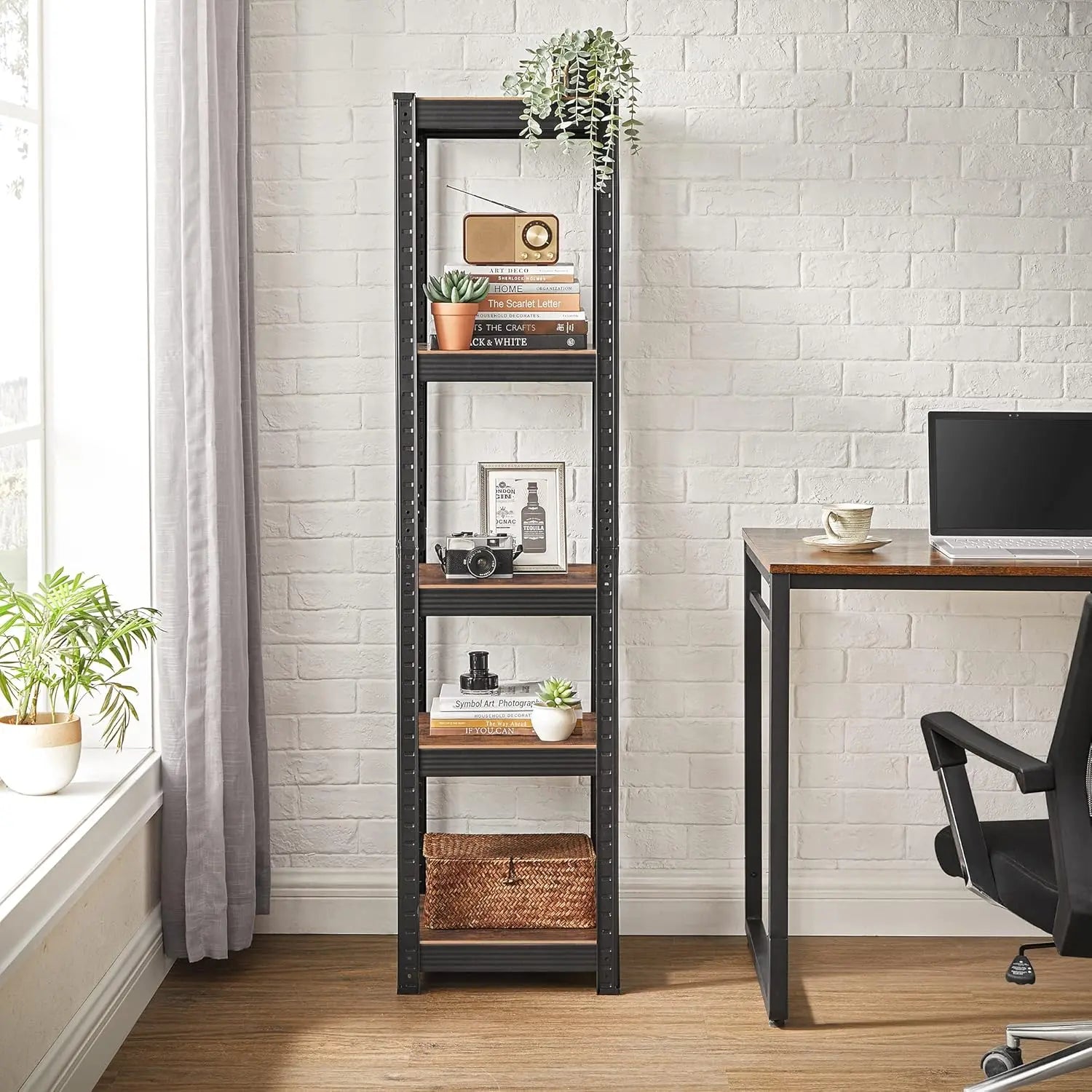 Standregal mit 5 Ablagen vintagebraun von Songmics