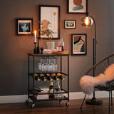 Servierwagen Küchenwagen Industrie-Design vintagebraun-schwarz von Songmics