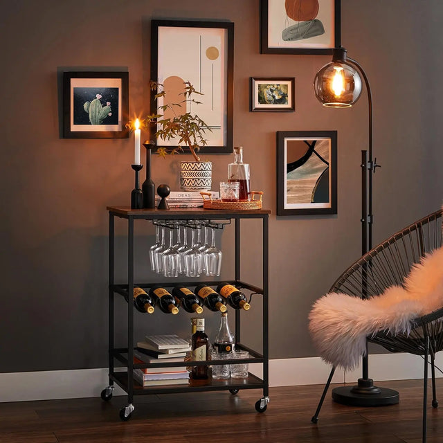 Servierwagen Küchenwagen Industrie-Design vintagebraun-schwarz von Songmics