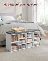 Schuhbank Stauraum Sitzfläche Verstellbar Weiss Grau von Songmics