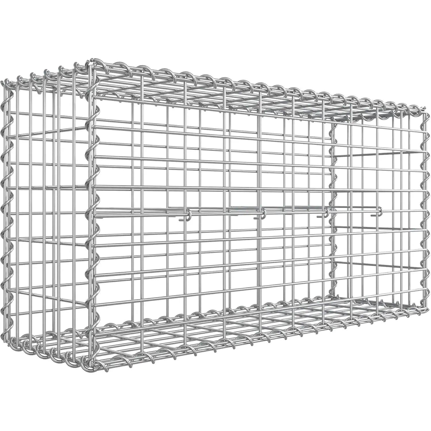 Gabionenkorb verzinkt 100x50x30cm silber Metall von Songmics