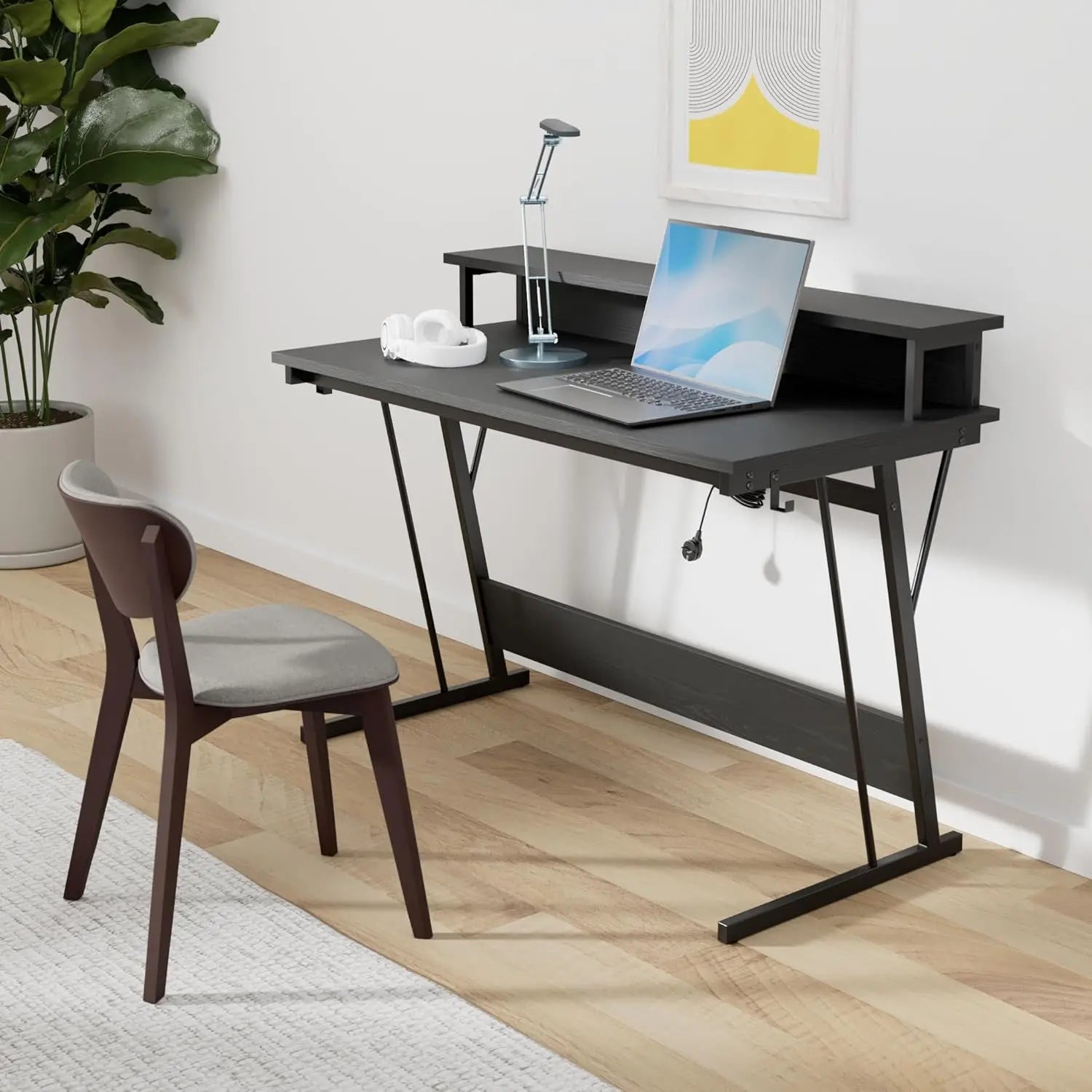 Gaming-Tisch LED Stahl schwarz von Songmics