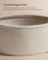 Beistelltisch mit Steckdose Stauraum, Mattweiss-Kamelbraun von Songmics