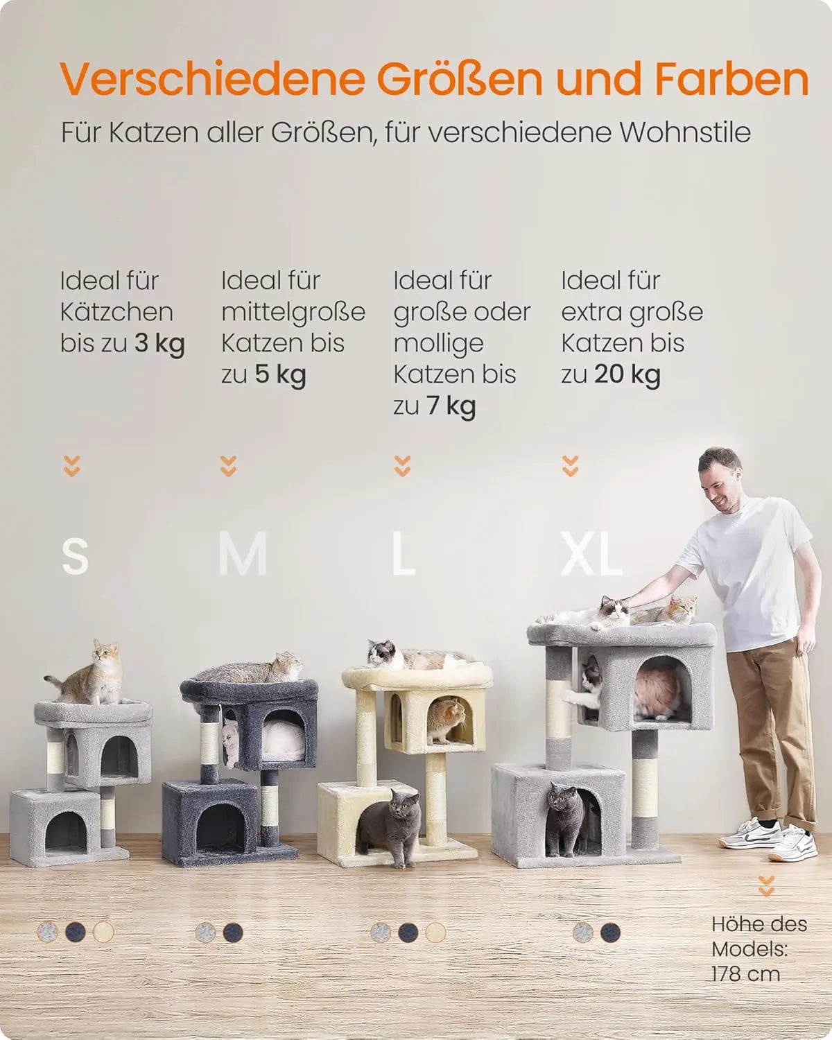Kratzbaum gross Sisalstämme hellgrau 84cm von guteszeug.ch