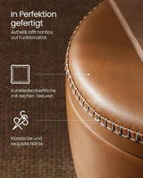 Sitzhocker mit Stauraum rund karamellbraun von Songmics