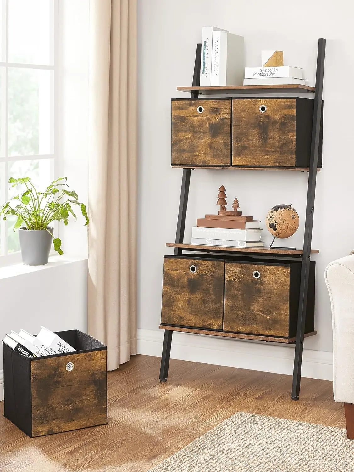 Aufbewahrungsbox 6er-Set faltbar vintagebraun Oxford-Gewebe von Songmics