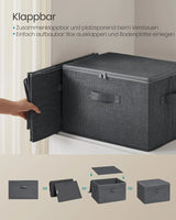 Aufbewahrungsbox faltbar mit Griffen schiefergrau von Songmics