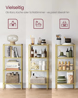 Regal mit 4 Ablagen Goldfarben von Songmics