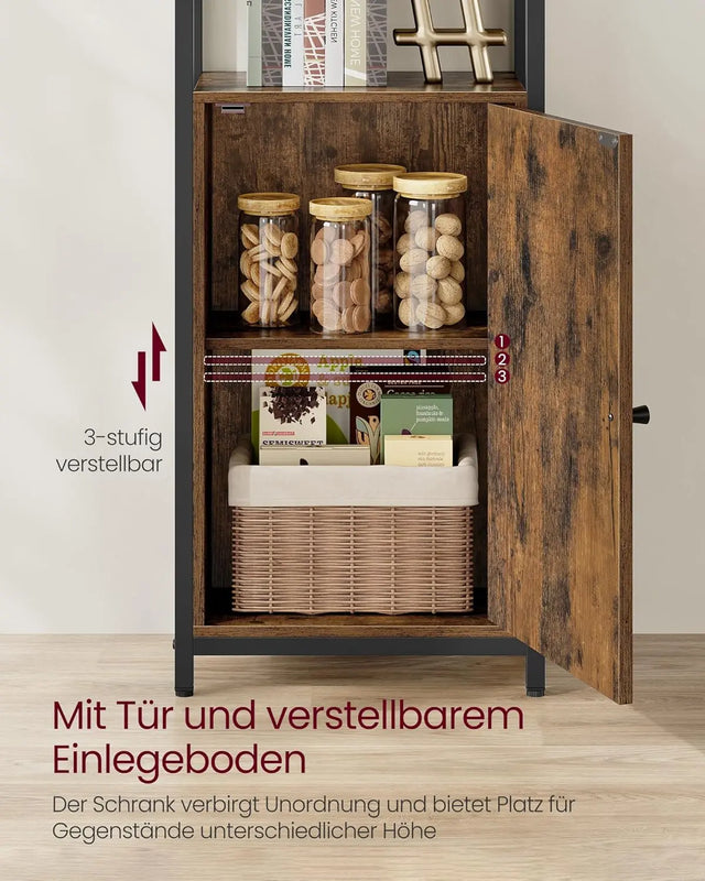 Bücherregal mit Türen, vintagebraun-tintenschwarz von guteszeug.ch