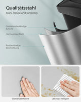 Mülleimer Küche 3-Fächer Treteimer Silber-Schwarz von Songmics