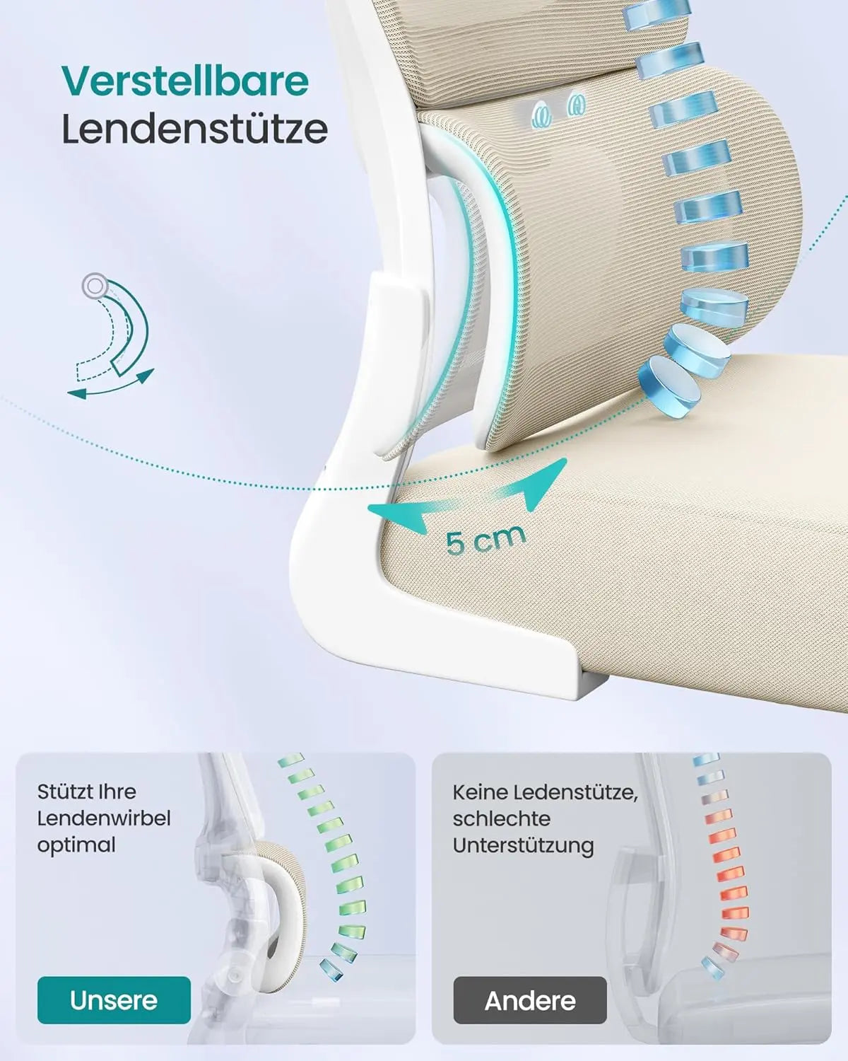 Bürostuhl ergonomisch Netz sandbeige atmungsaktiv von guteszeug.ch