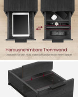 Beistelltisch mit Steckdosenleiste, anthrazitgrau von Songmics