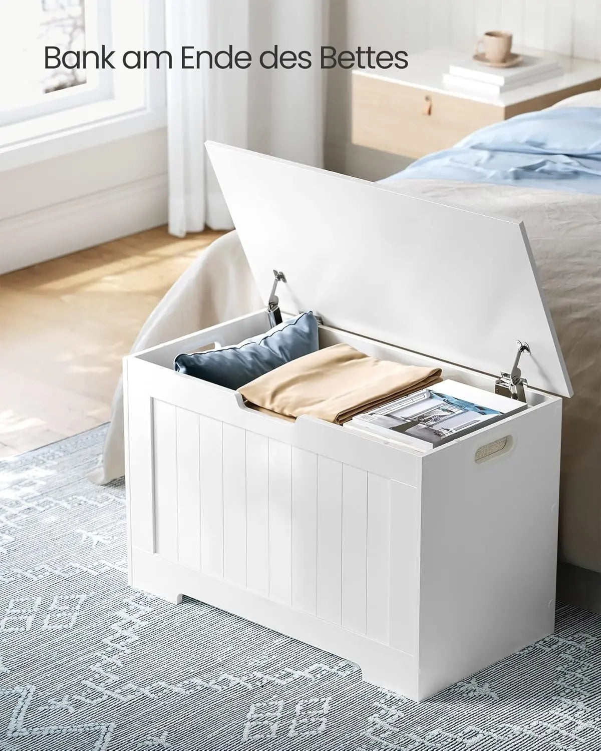 Schuhbank mit Stauraum Landhausstil Wolkenweiss von Songmics