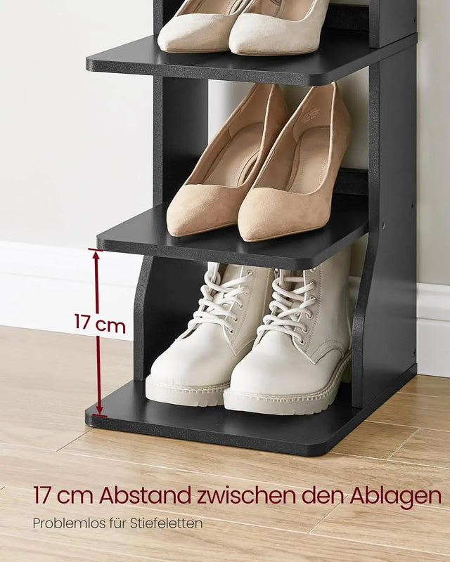 Schuhregal schmal mit 7 Ebenen schwarz von Songmics