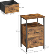Nachttisch mit Schubladen Industrie-Design Vintagebraun-Schwarz von Songmics