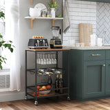 Servierwagen Küchenwagen Industrie-Design vintagebraun-schwarz von Songmics