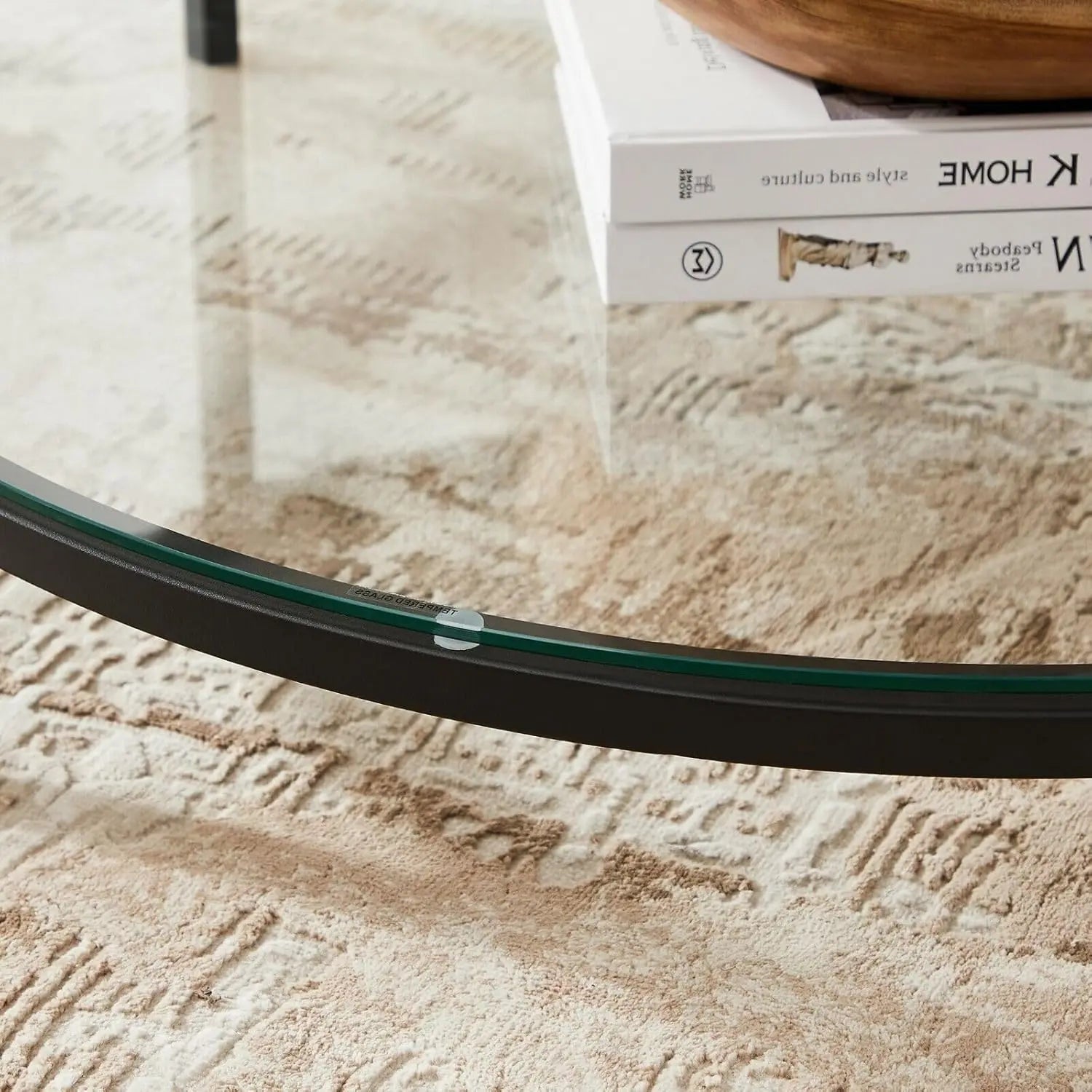 Couchtisch mit Glasplatte viel Stauraum marmorweiss von Songmics