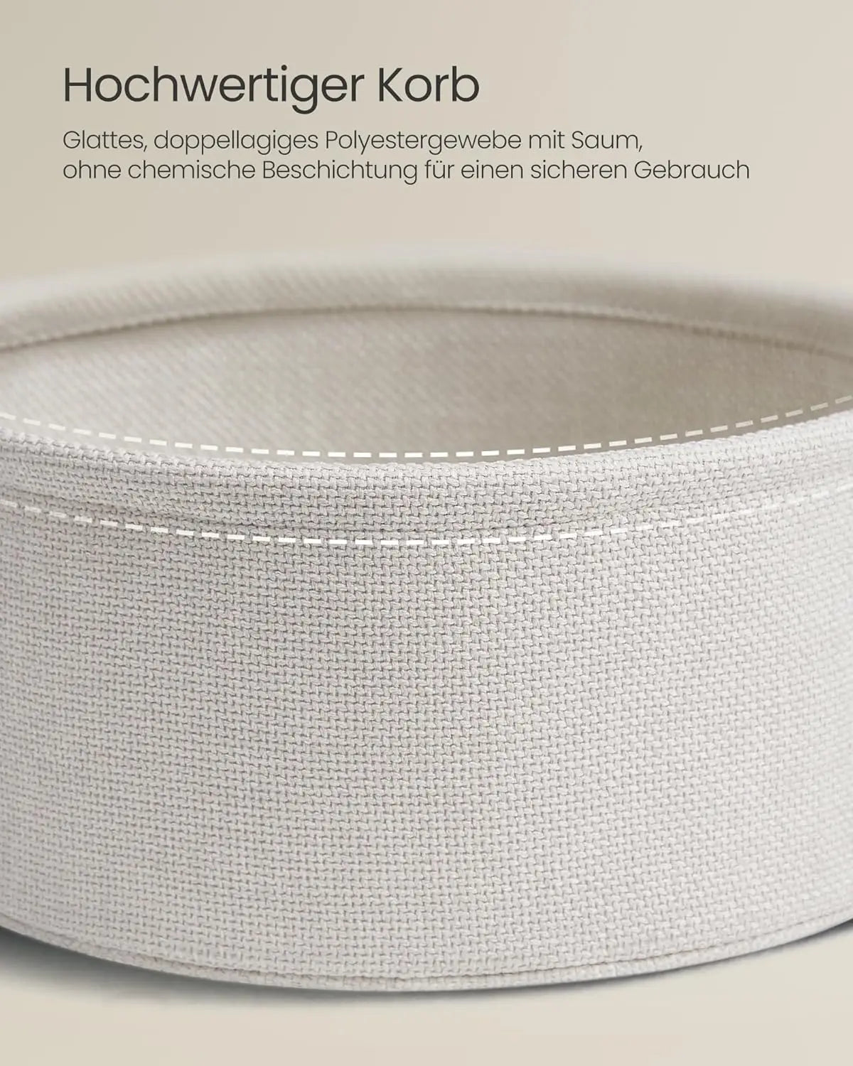 Beistelltisch rund mit Stauraum naturbeige von Songmics