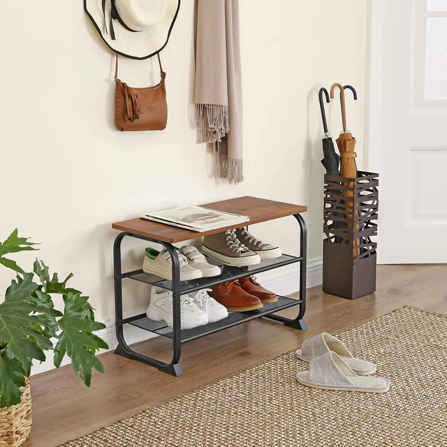 Schuhbank Holzoptik Vintage Braun von Songmics