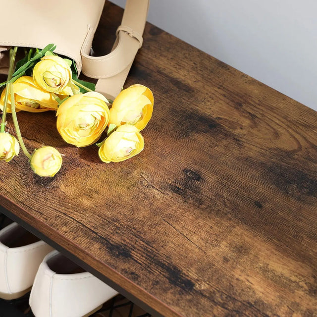 Garderobenständer mit Schuhregal und Bank Braun von Songmics