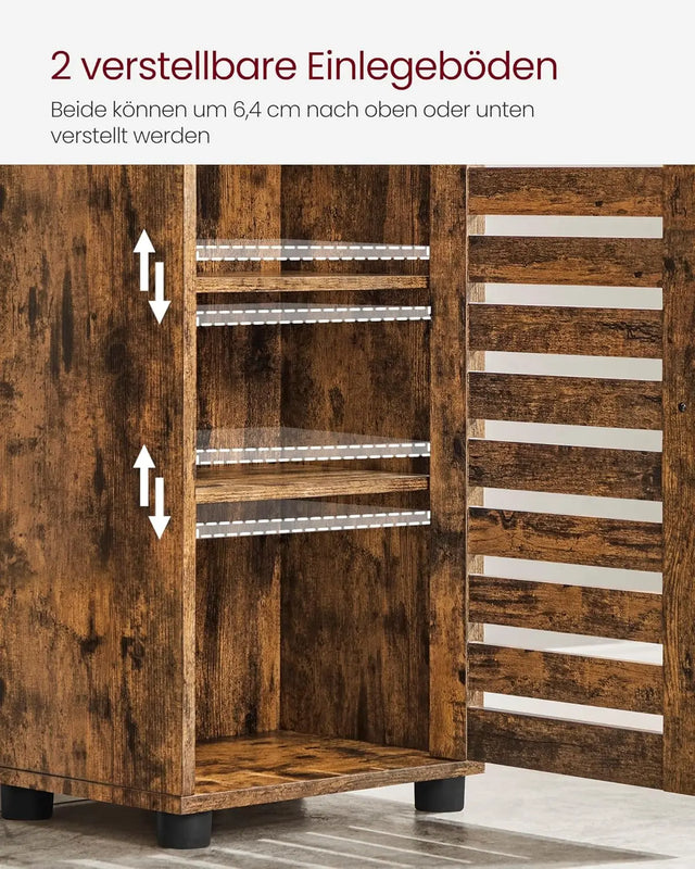 Badezimmerschrank Hoch Regal Verstellbar Vintagebraun von Songmics