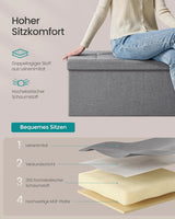 Sitzhocker mit Stauraum Aschgrau von Songmics