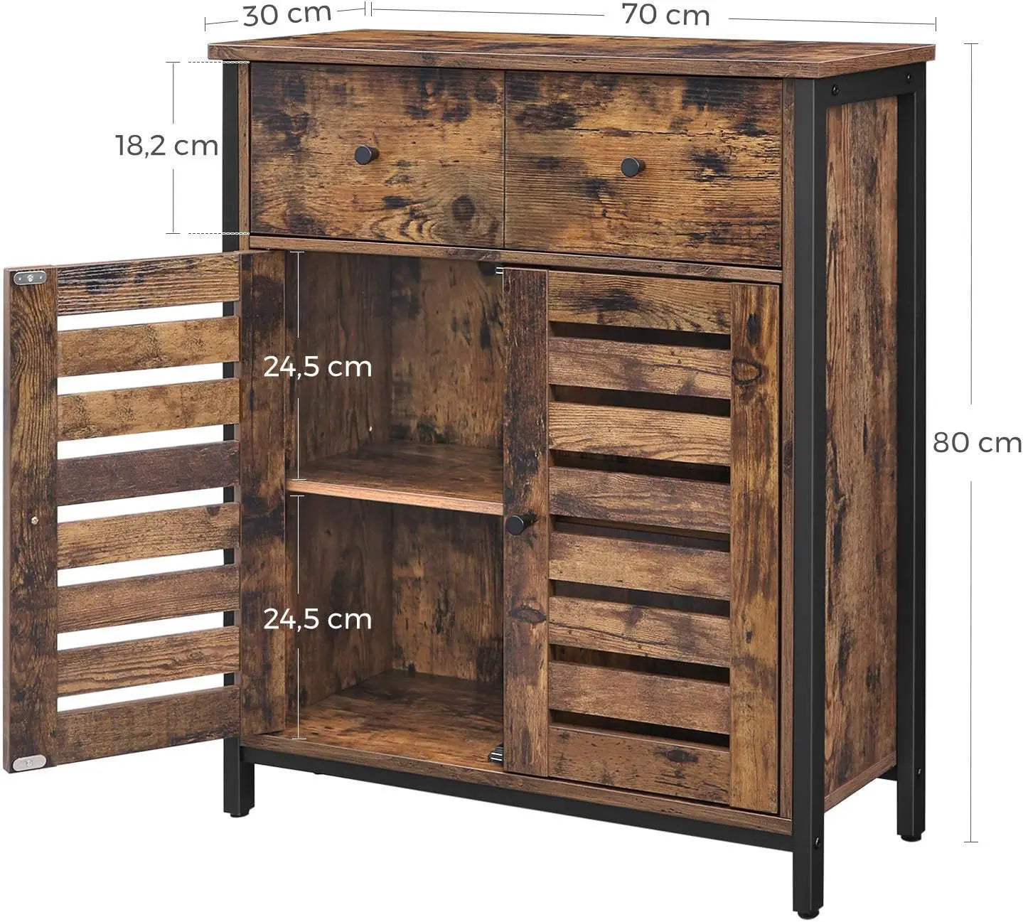 Bodenschrank mit Schublade rustikales Braun von Songmics