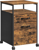 Aktenschrank mit Rollen, 2 Schubladen, Schwarz von Songmics