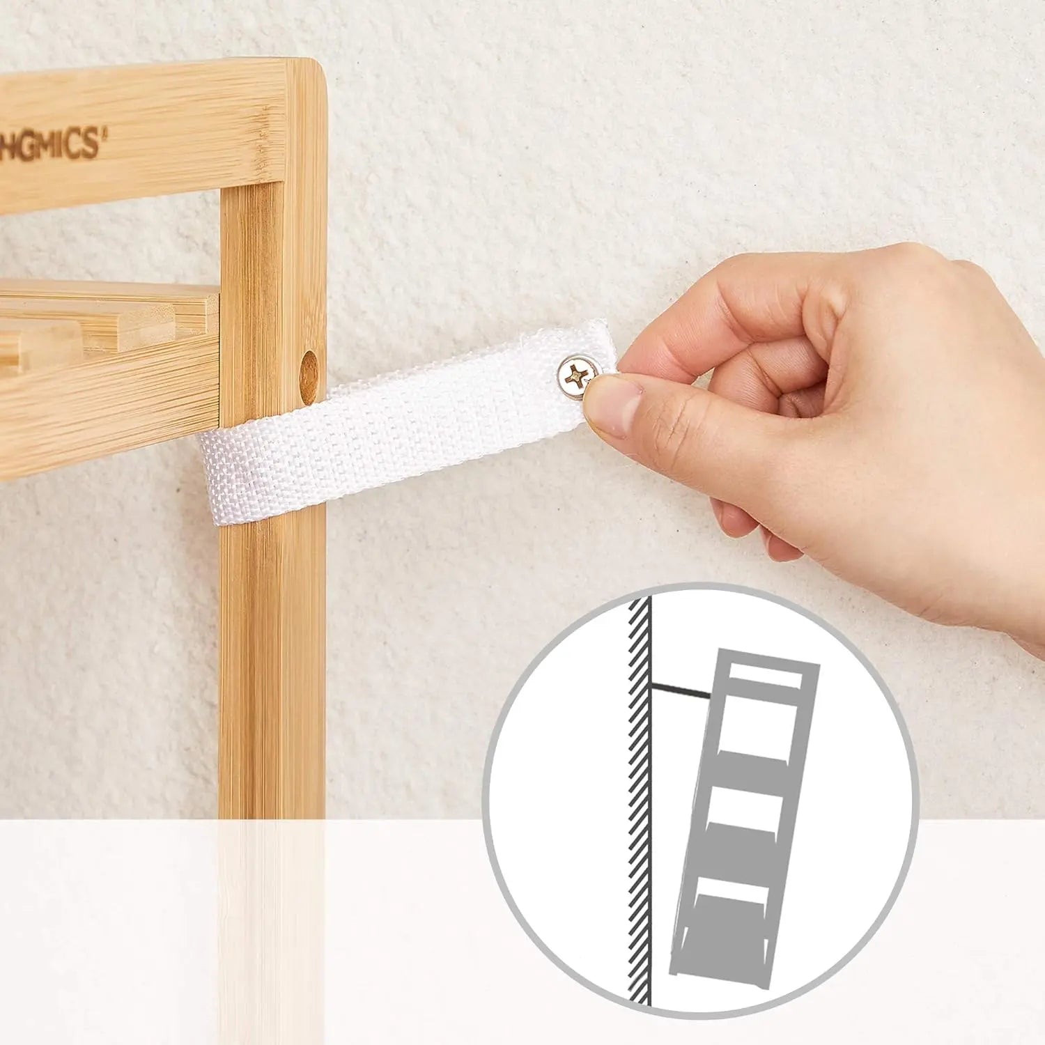Bambus Standregal 3 Ablagen naturfarben von Songmics