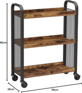 Küchenwagen Servierwagen mit Rollen Rustikal Braun von Songmics