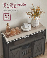 Sideboard Landhausstil Verstellbare Ablagen Wohnzimmer Greige von Songmics